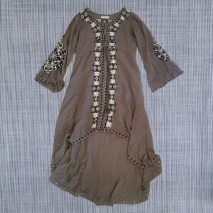 Embroidered Brown Dress